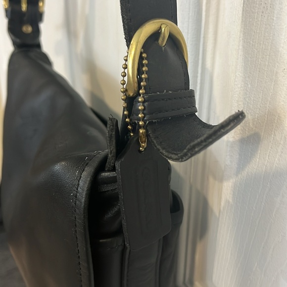 Vintage Coach Fletcher Black Leather Flap Bag - Picture 3 of 14